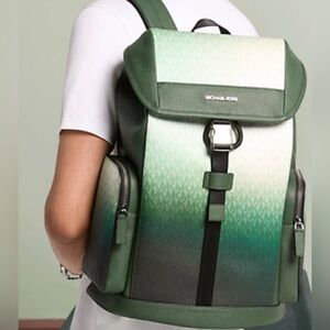 Men's Michael Kors dome Backpack cooper logo green NWT